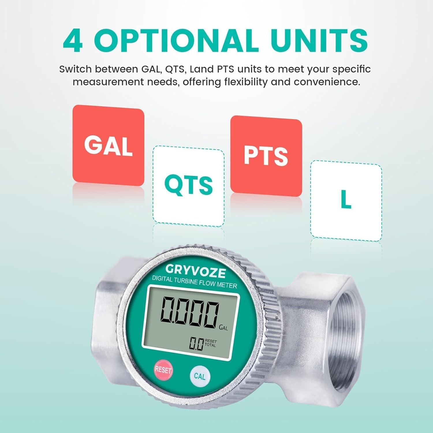 High Capacity Water Flow Meter 2in 16-160 GPM Digital NPT