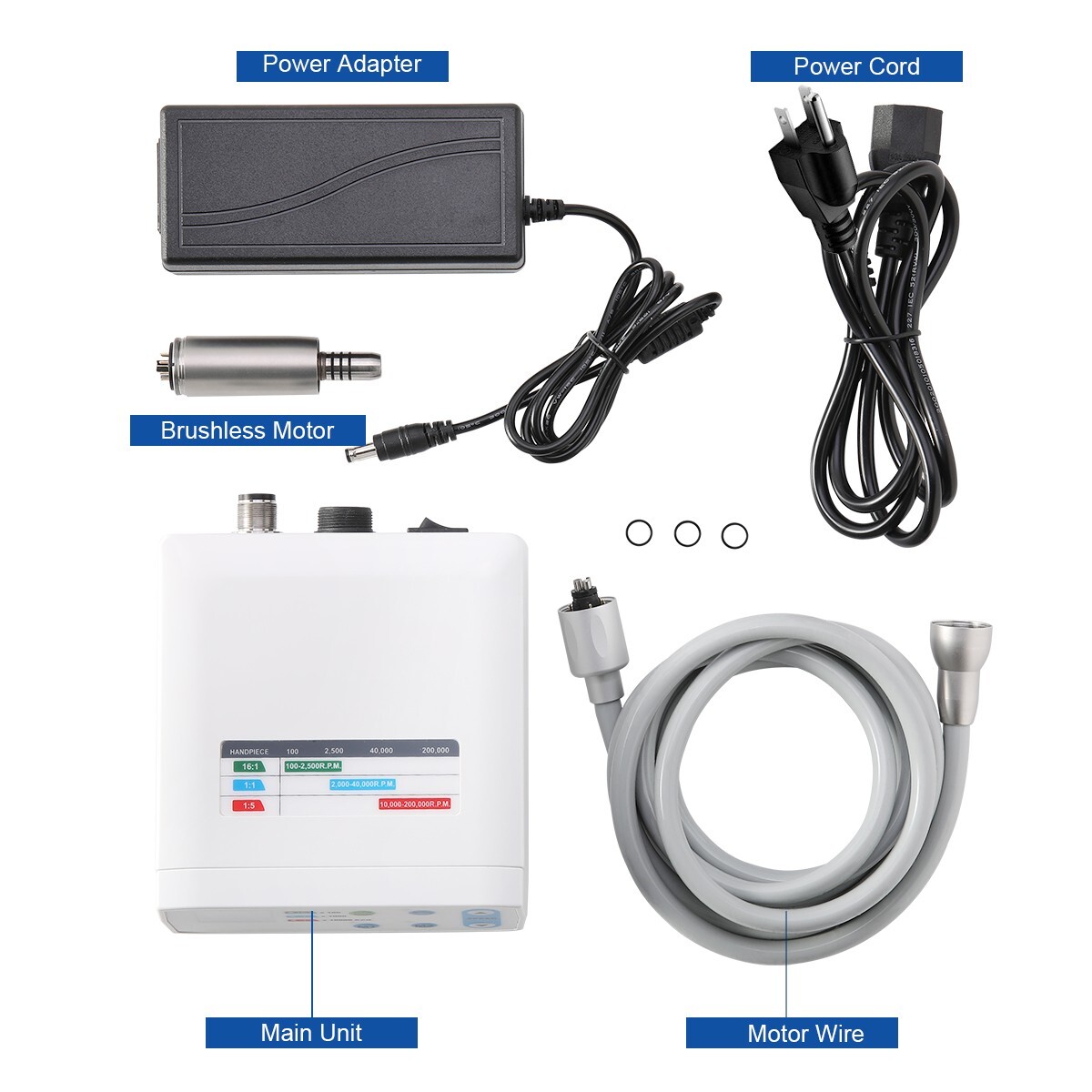 AZDENT Dental Brushless Electric LED Micro Motor Internal Spray 3.4Ncm E-type US