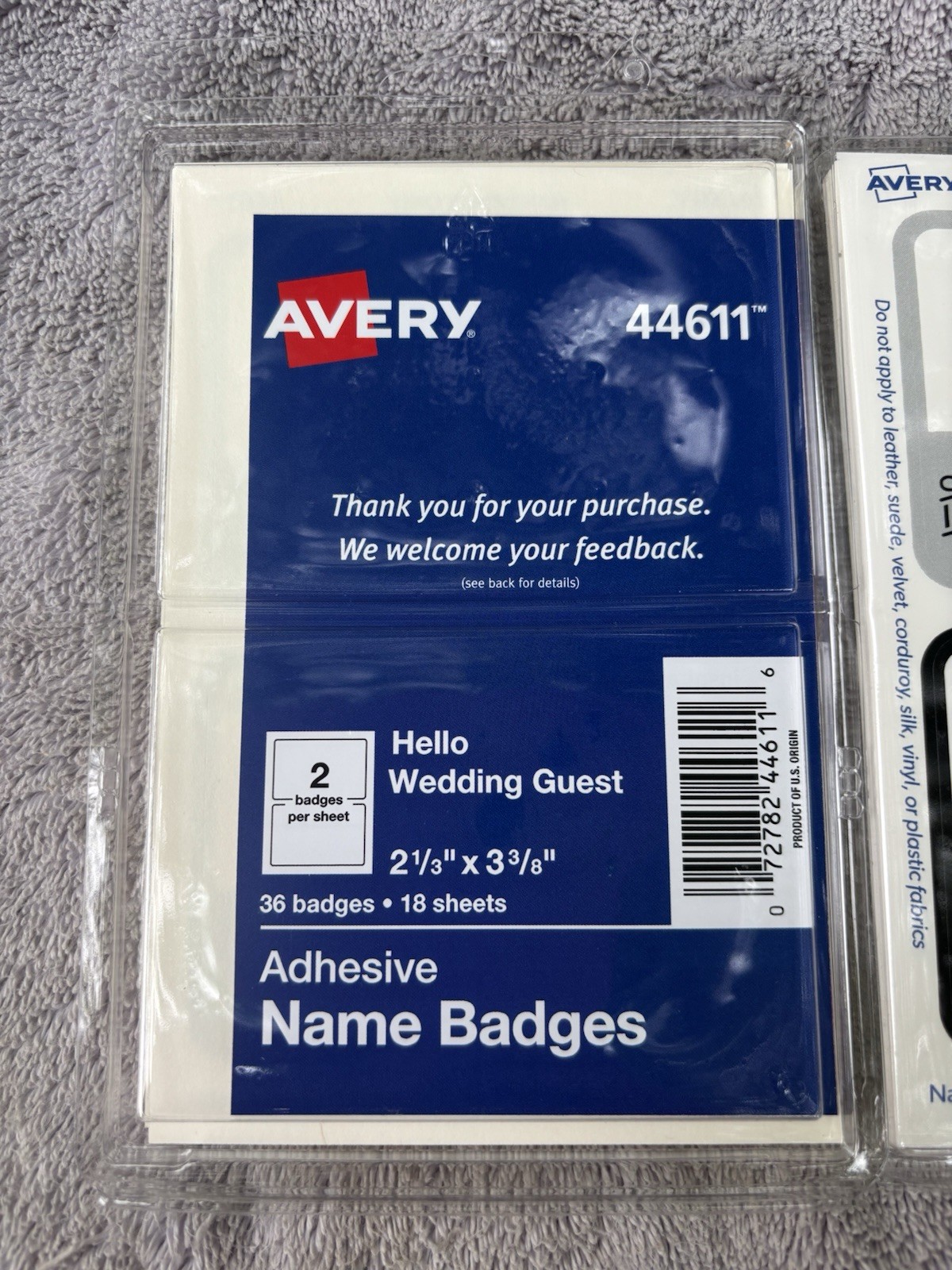 Lot of 2 Avery 44611 Wedding Name Badges 36 Badges/18 Sheets ea. New