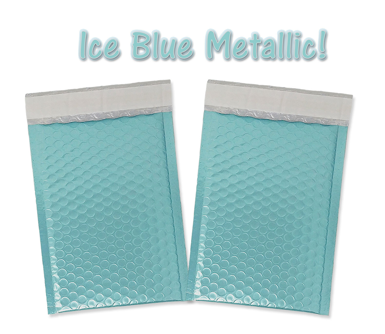 Aqua ICE BLUE Metallic Bubble Mailers 4×8, 8×12, 6×10, 9×13 NEW Padded Envelopes