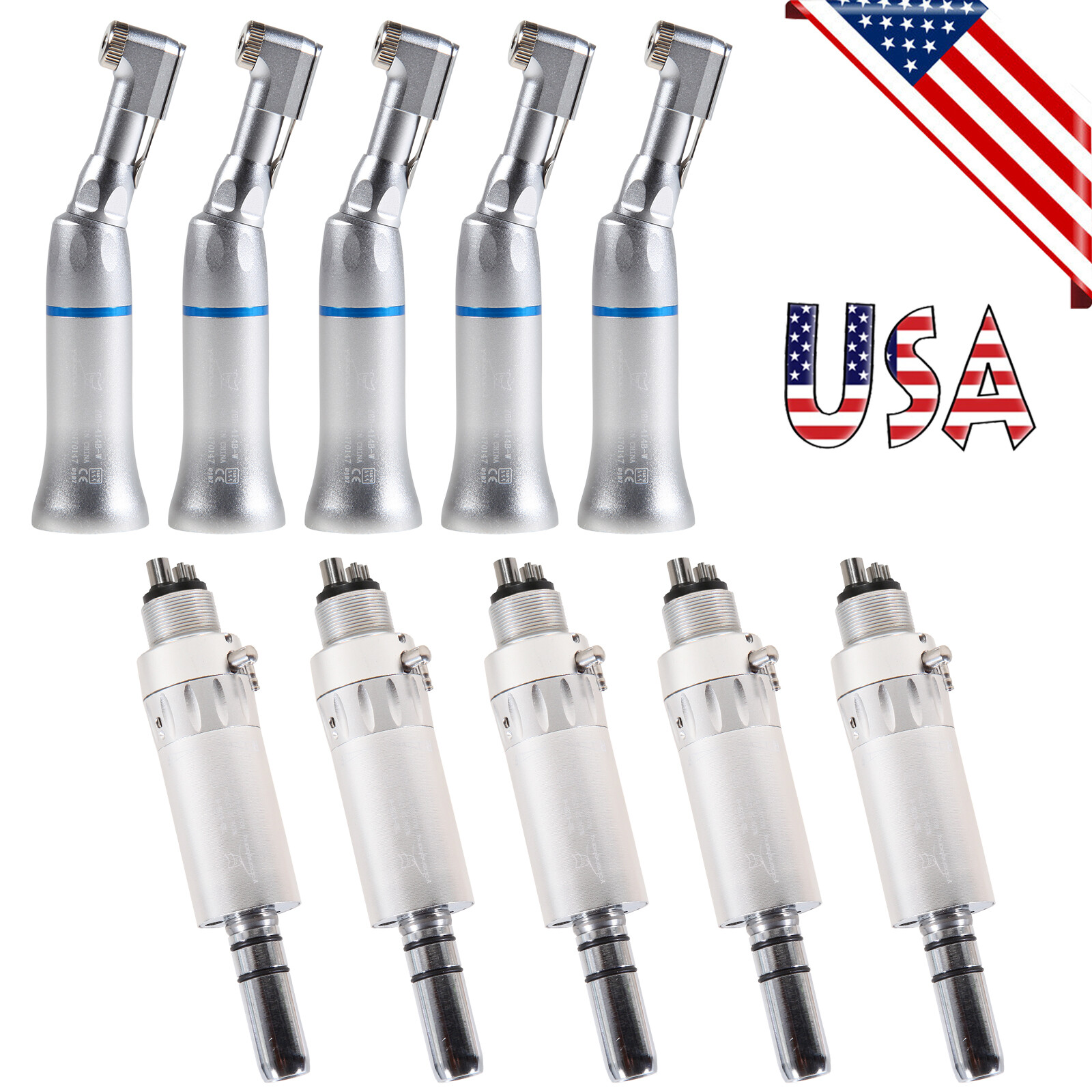 NSK Style Dental Slow Low Speed Handpiece Contra Angle/Air Motor 4 Hole