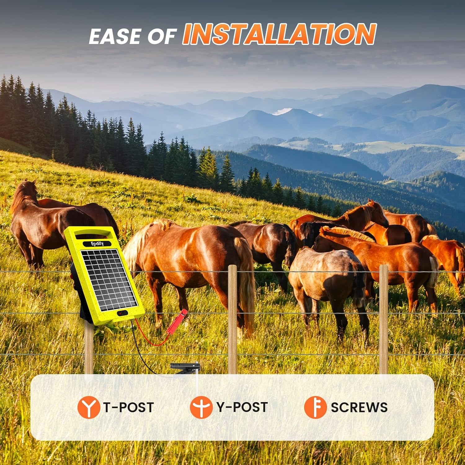Electric Fence Charger Solar Powered 20 Miles 0.32J Livestock Energizer 24 Hour