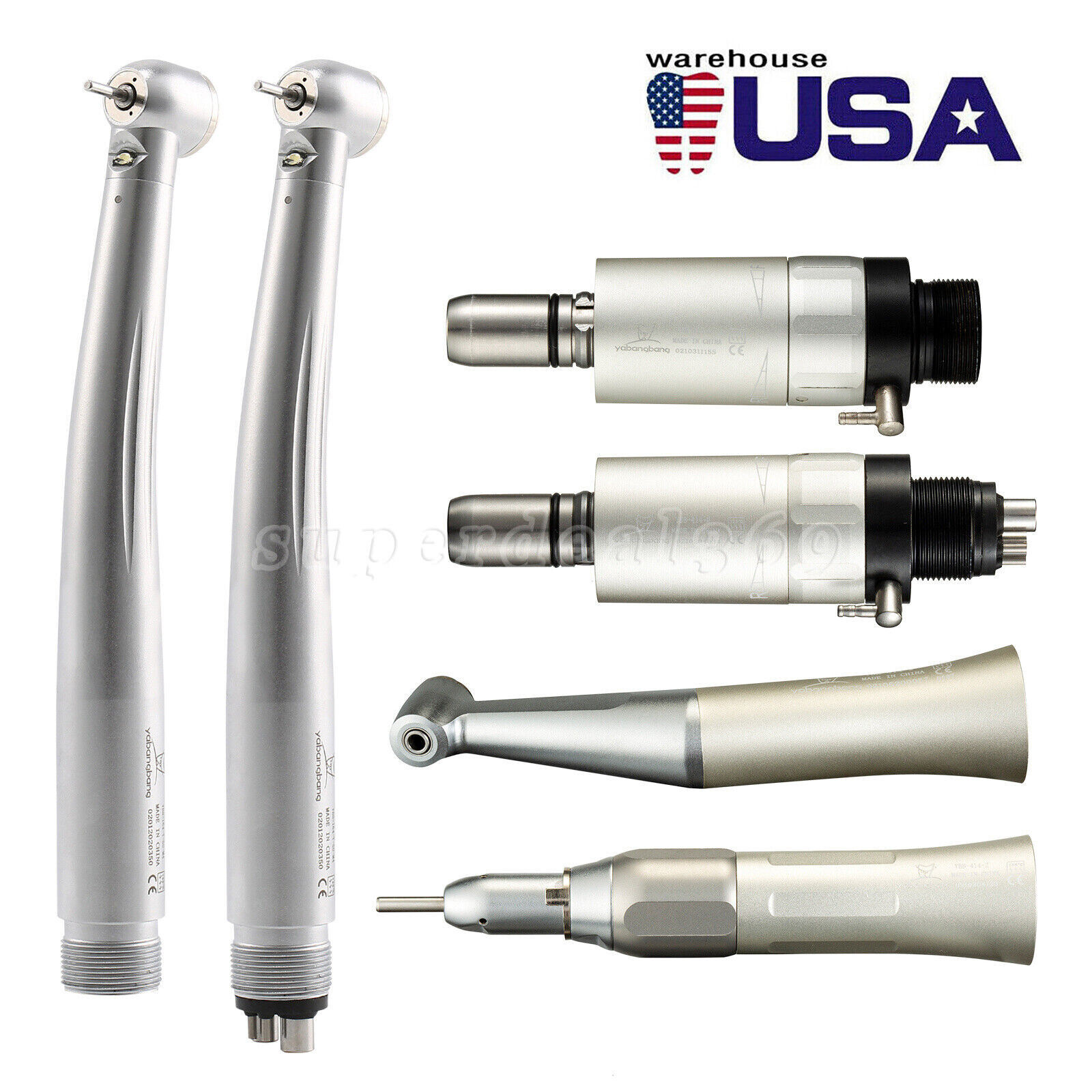 Dental NSK Style High/Low Speed Handpiece Kit E-generator LED Turbine 2/4Hole dr