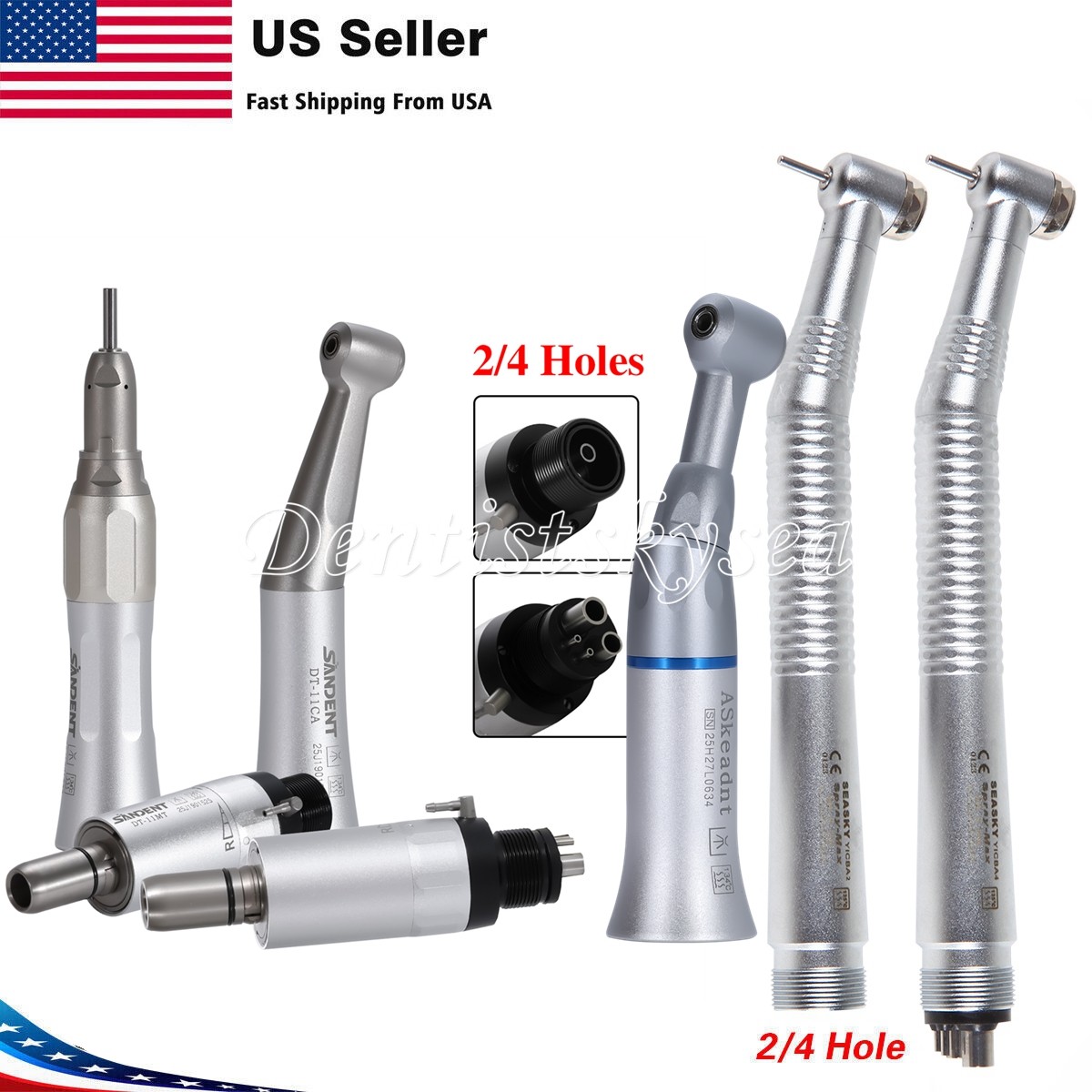 NSK Style Dental High Low Speed Handpiece Contra angle 2/4H Motor Straight NEX
