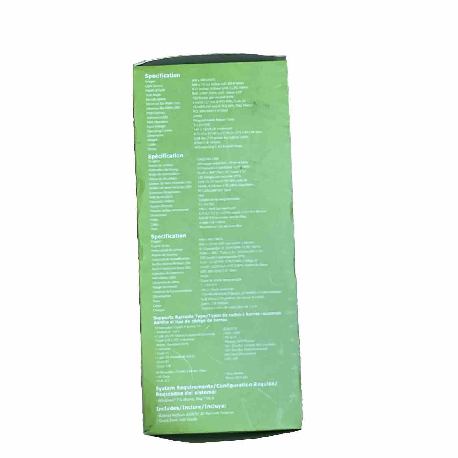 Adesso NuScan 2500TU Spill Resistant Antimicrobial 2D Barcode Scanner (NUSCAN