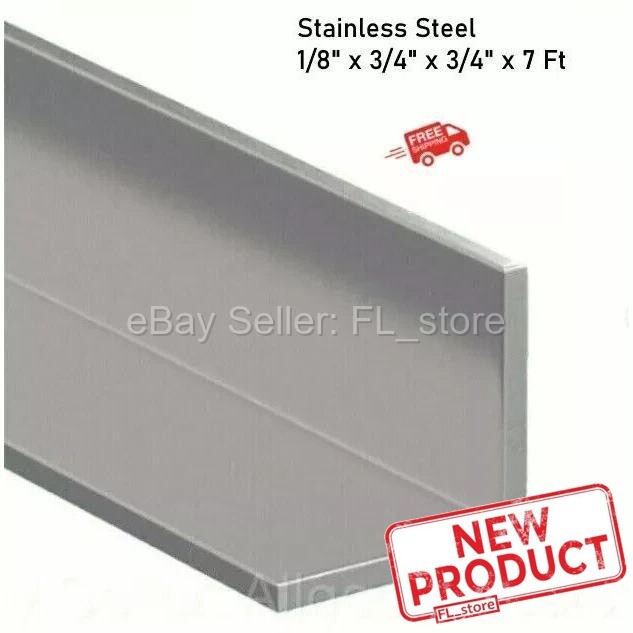 1/8″ Stainless Steel Angle 3/4″ x 3/4″ x 7 Feet 90° Hot Rolled 304 Mill Finish