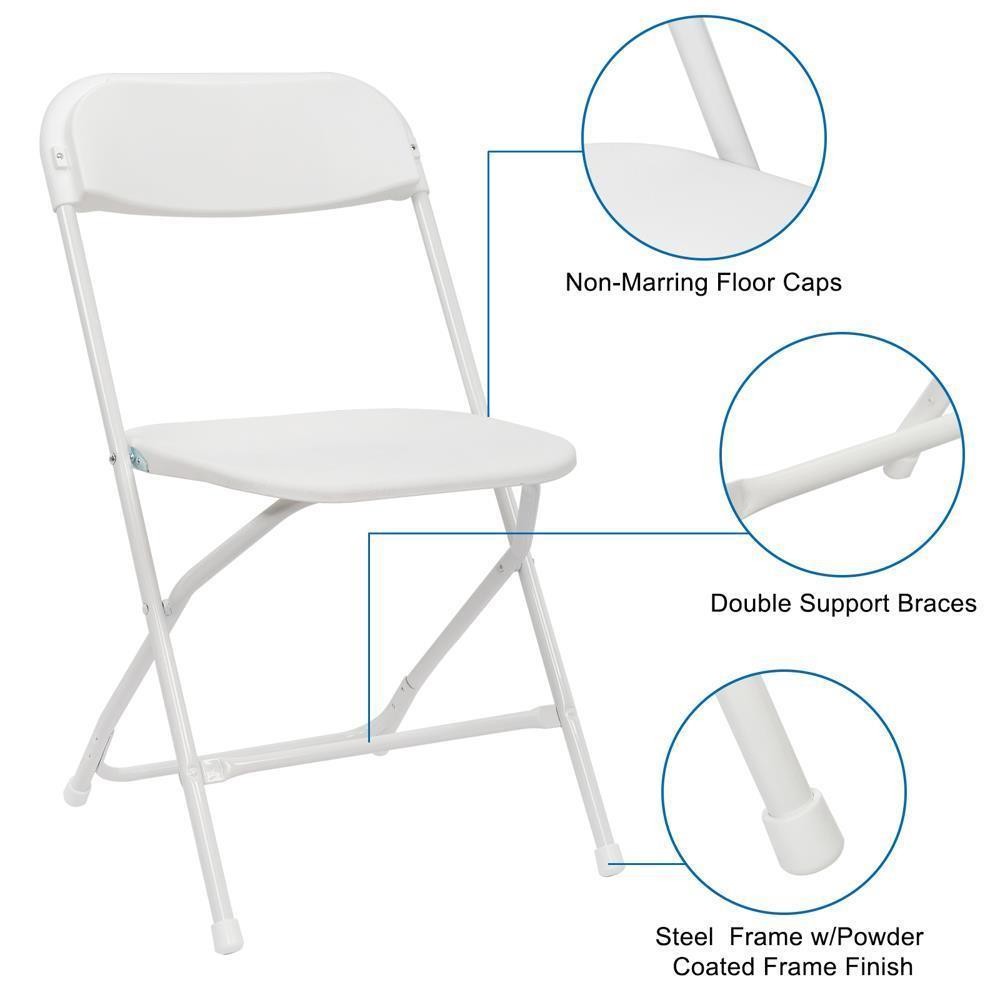 (4-10 PCS) Plastic Folding Stackable Chairs Seat Office Outdoor Wedding Party