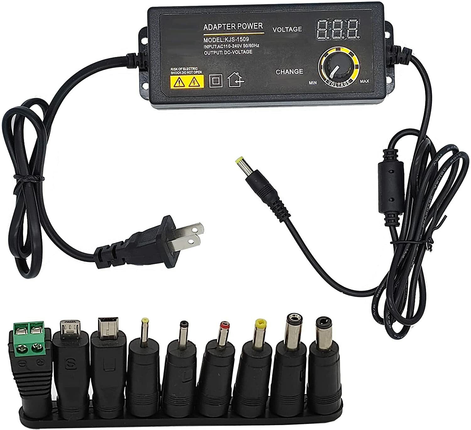 Adjustable Voltage 3 to 24V AC / DC Switch Power Supply Adapter W/LED Display US