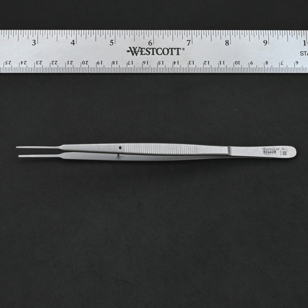 Aesculap BD662R Gerald Tissue Forceps Delicate 1×2 Teeth Straight 6 7/8 in