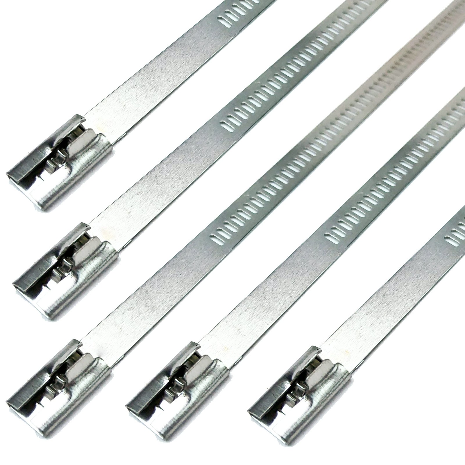 10 pack Secure 14″ long Stainless Steel Positive Locking Zip Ties Heat Resist…
