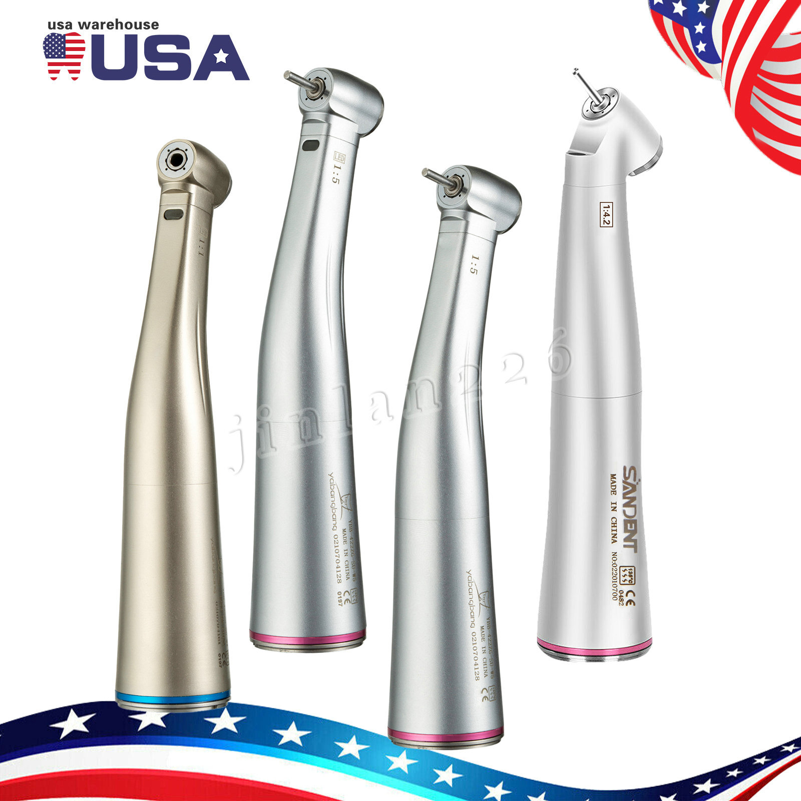 Dental 1:5 /1:1/ 1:4.2 Electric Contra Angle Handpiece Fits NSK E-TYPE FDA