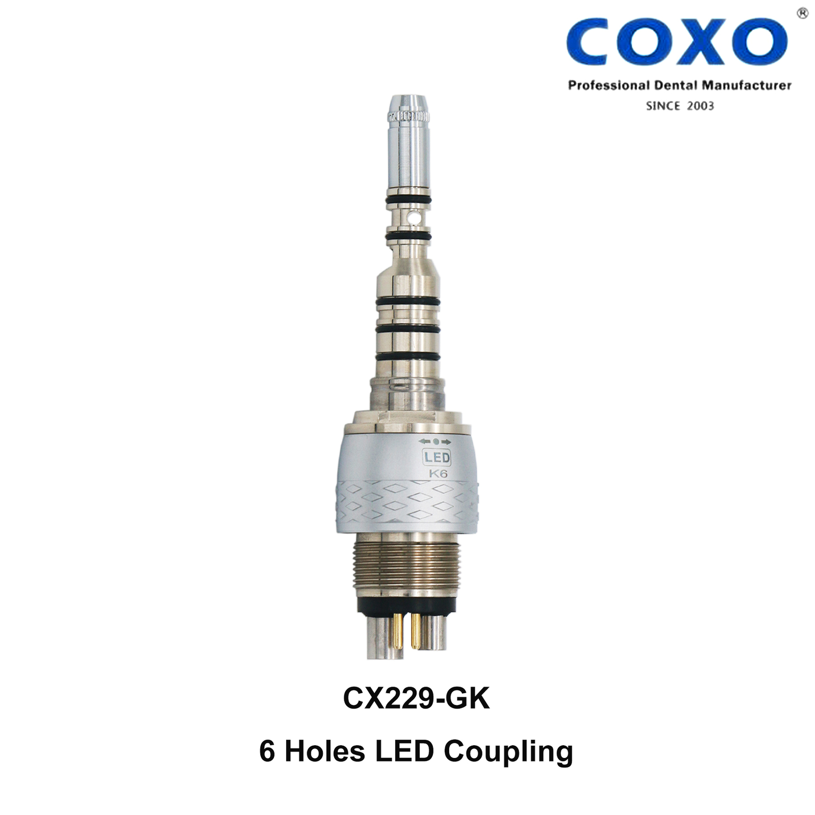 COXO Dental H16-KTPQ High Speed Handpiece Fiber Optic 6 LED for KAVO MULTIflex