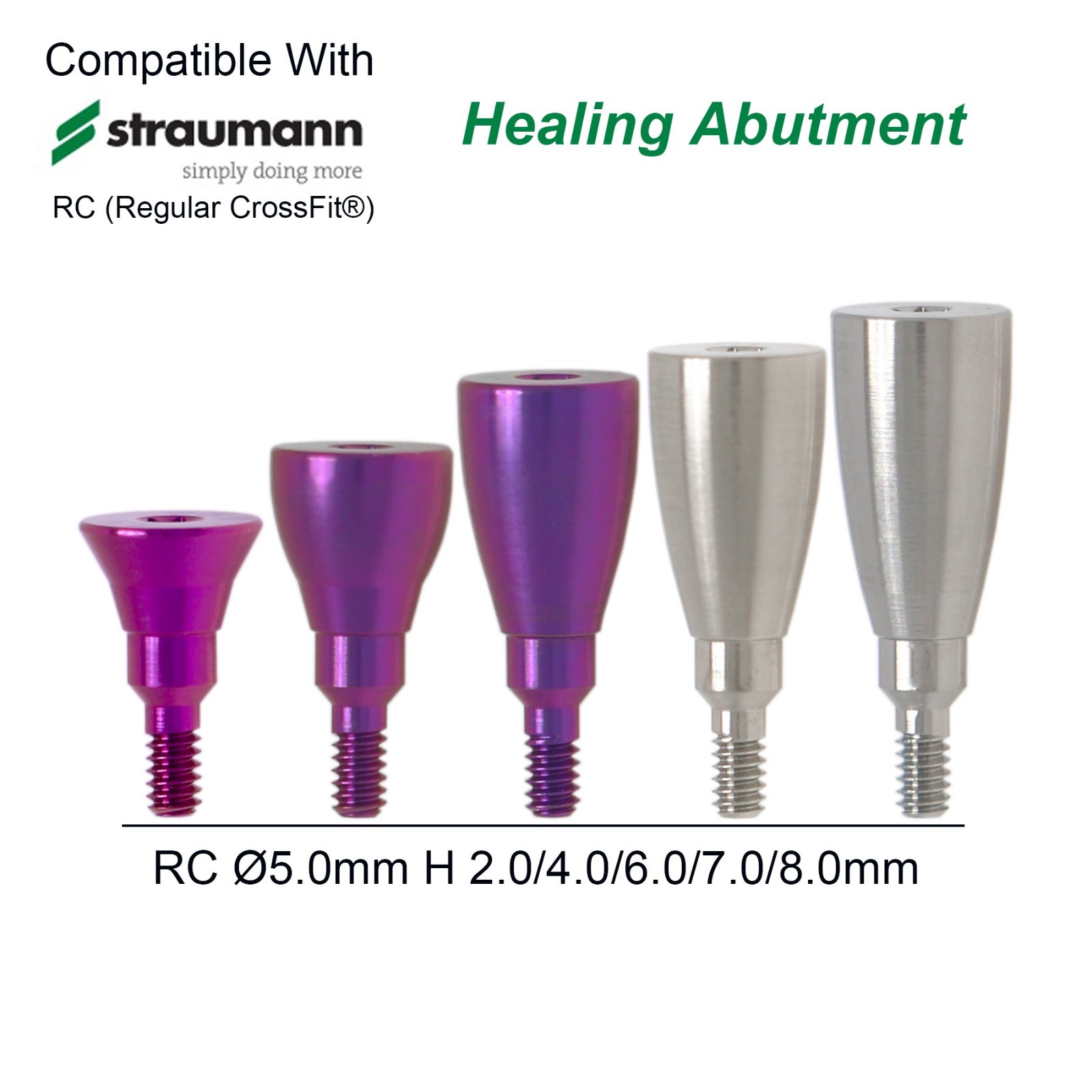 US Dental Healing Abutment Cap Fit Straumann ITI BLT/BL Implants RC NC Titanium