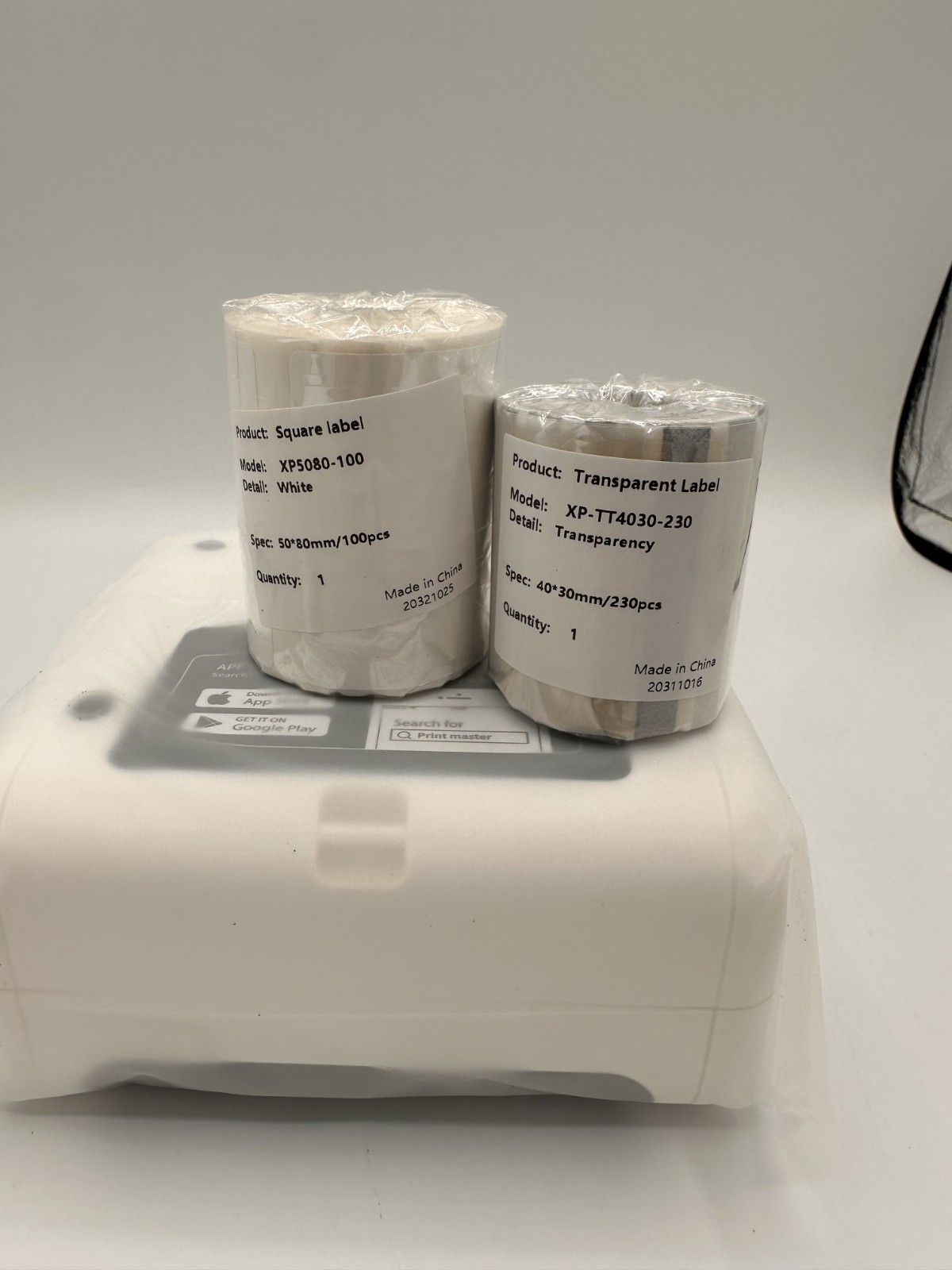 Bluetooth Thermal Label Printer-Upgraded ver of M110, Address Barcode, w/ 3 ROLL