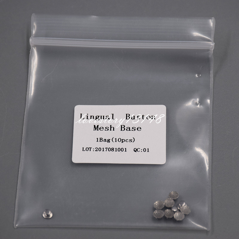 100 Pcs/10Packs Dental Orthodontic Lingual Buttons Bondable Round Base Monoblock