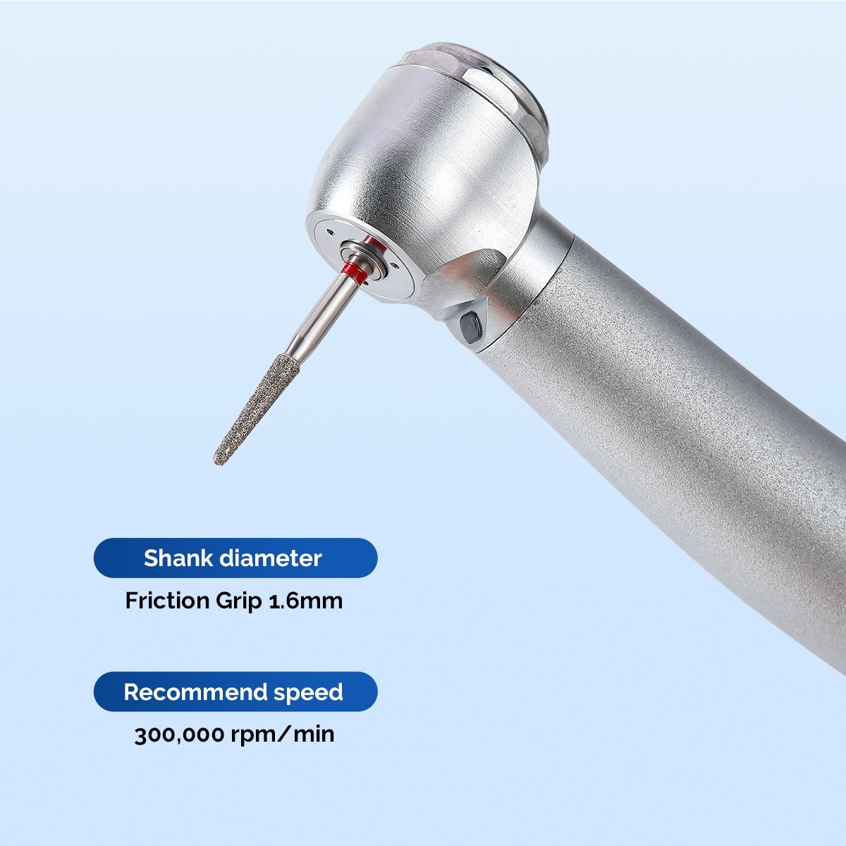 5pcs Dental Diamond Zirconia Cutting Burs Kit FG 1.6mm Fit High Speed Handpiece