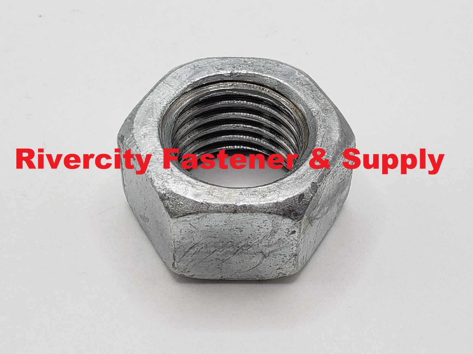 1-8 Galvanized Steel Hex Nuts 1×8 Nut 1″ x 8 Coarse Thread