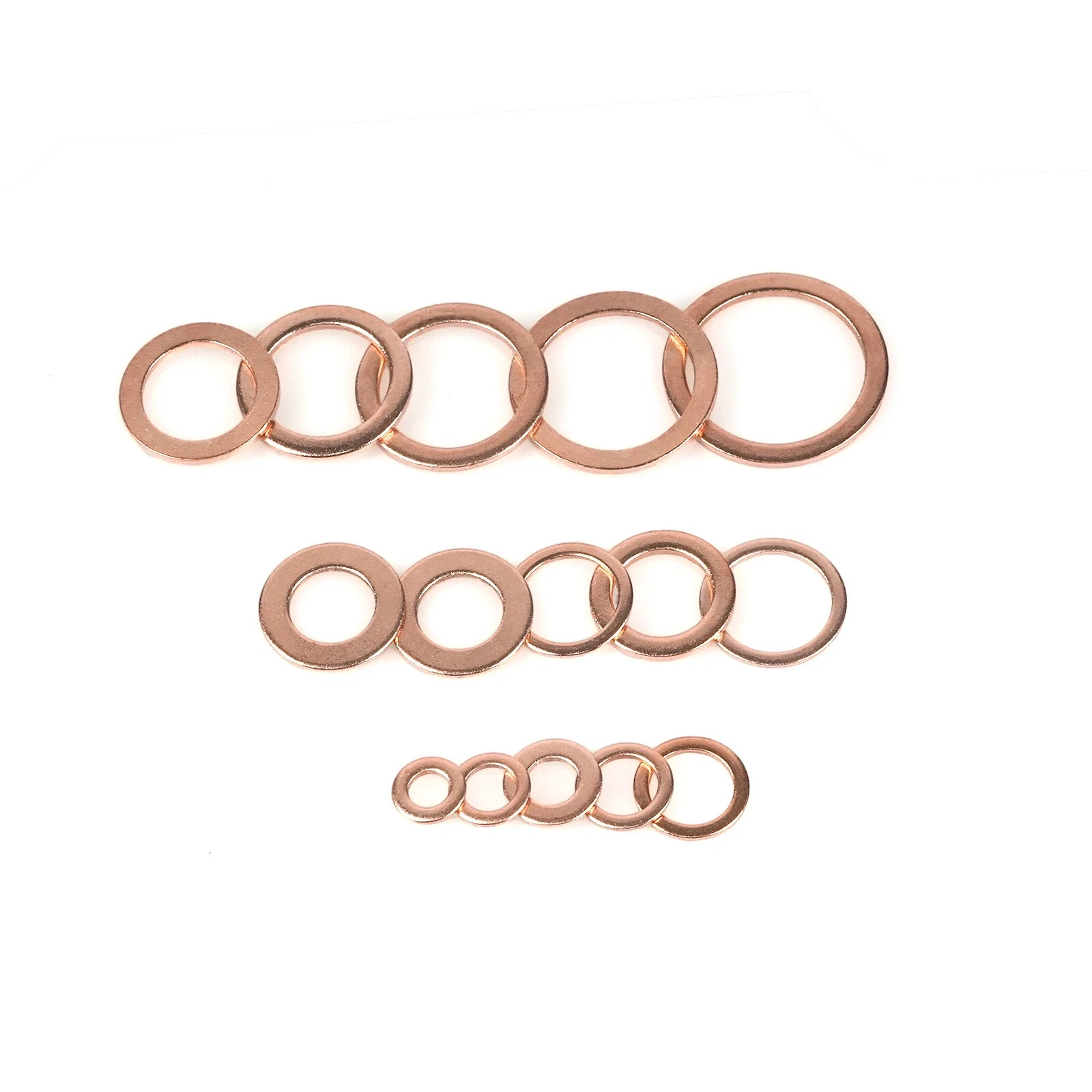 150Pcs Copper Crush Washer Gasket Set Flat Ring Seal Assortment Kit M5 – M22 US