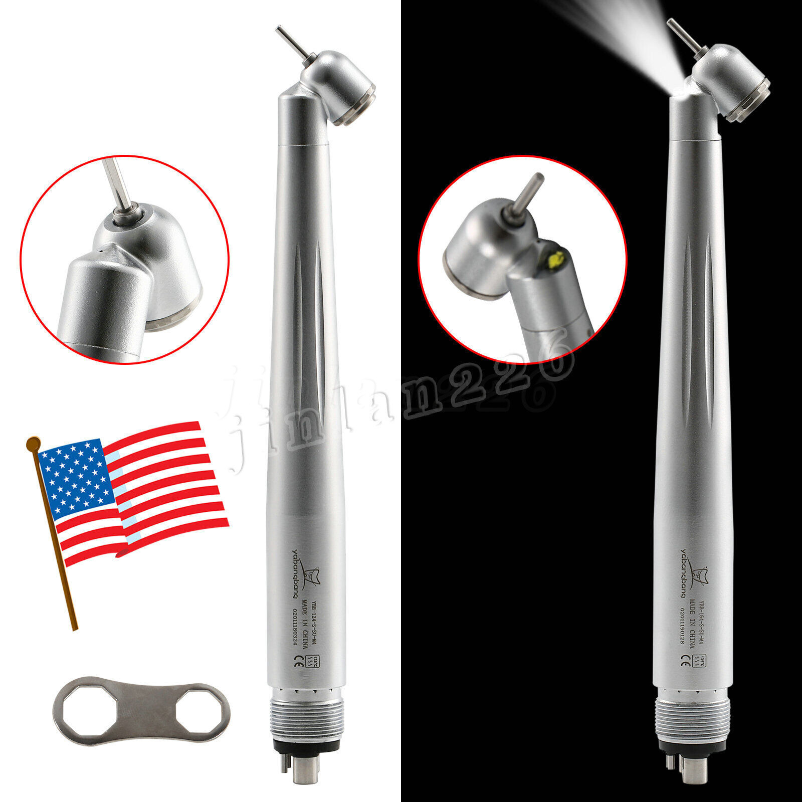 NSK Style Turbina Dental Handpiece High Speed PANA-MAX Turbine 45° LED 4Hole