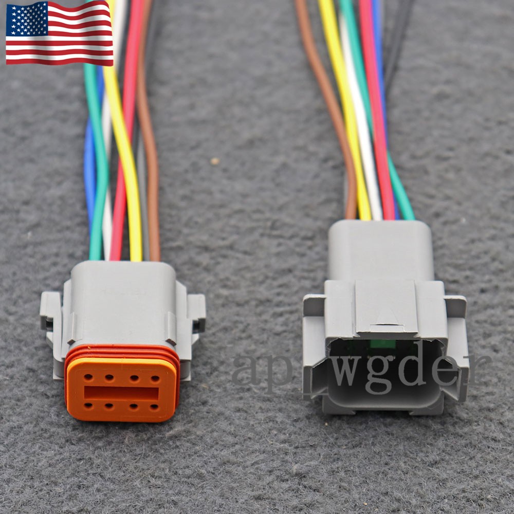 For 16 AWG Assembled Deutsch DT 8 Pin waterproof connector 6″ wire kit