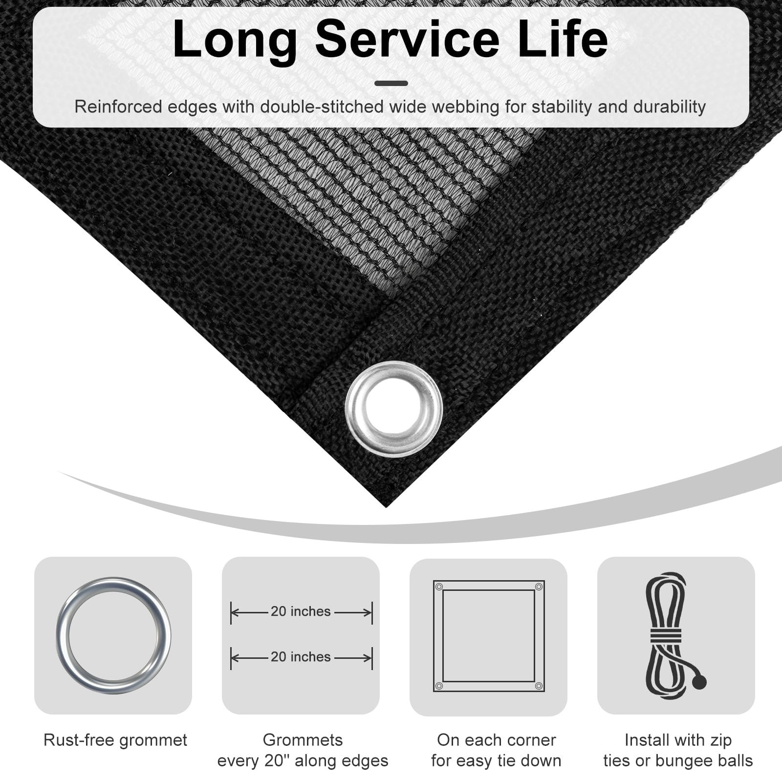 LOVE STORY 20x30FT Shade Cloth for Plant Heavy Duty Knitted Mesh Tarp with Gr…