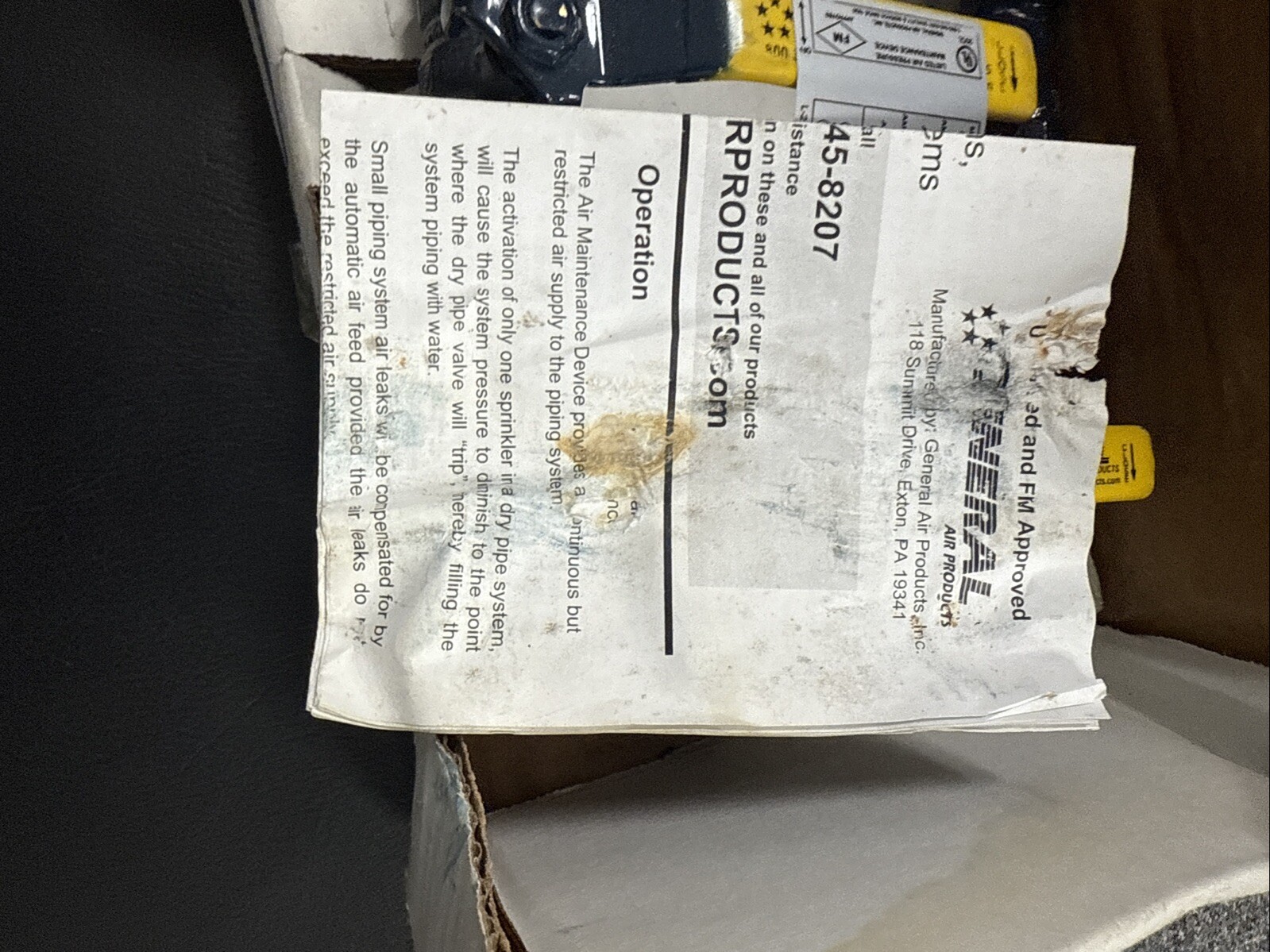 General Air Product Listed Air Pressure Maintenance Device