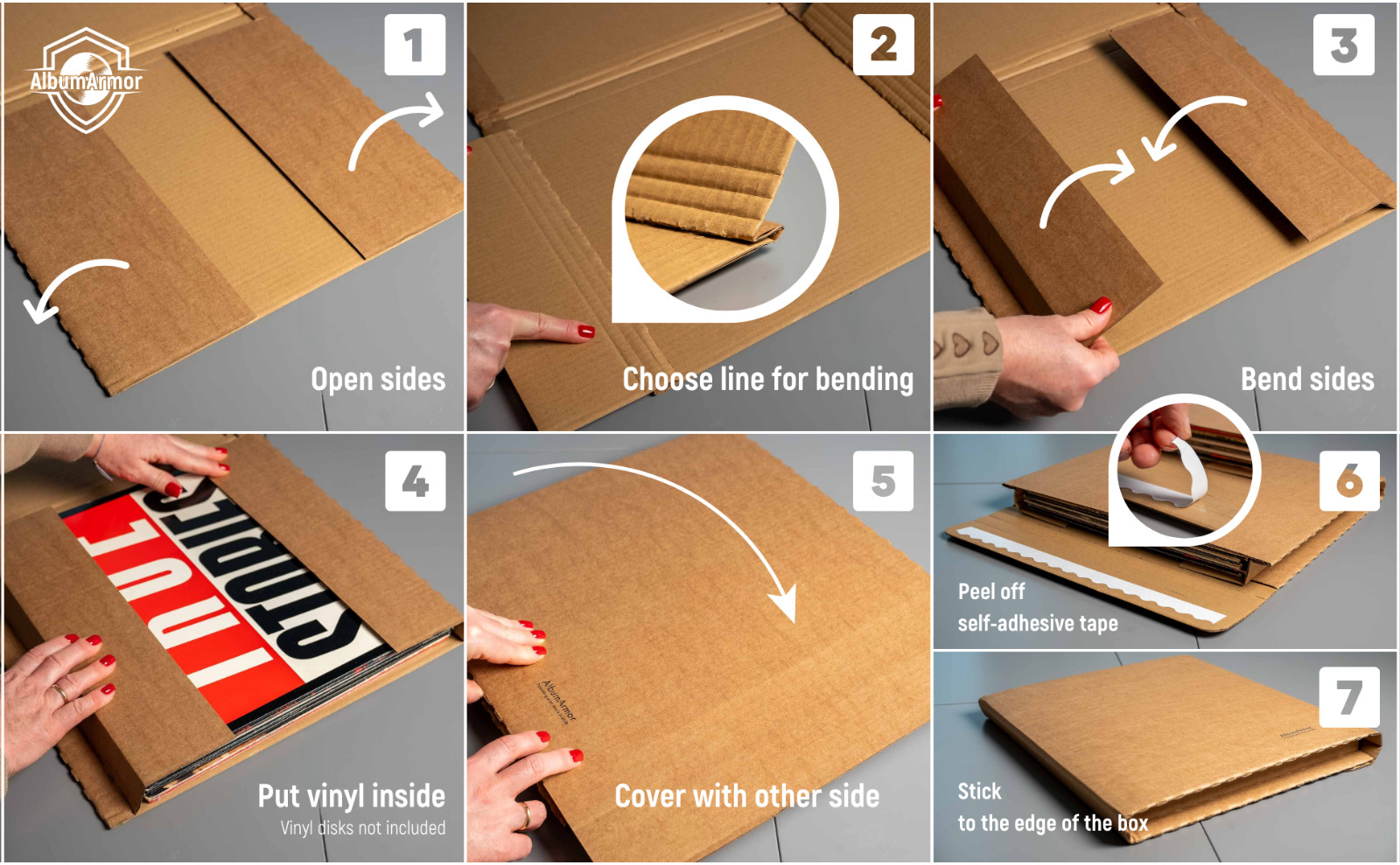Vinyl Record Shipping Boxes (10pk)  LP Mailer  Holds 1 – 8 12 inch Records