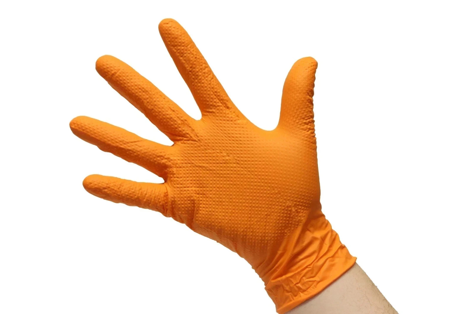 EPPCO 8843 Tiger Grip Orange Nitrile Gloves, Medium – 100 Pc/BOX