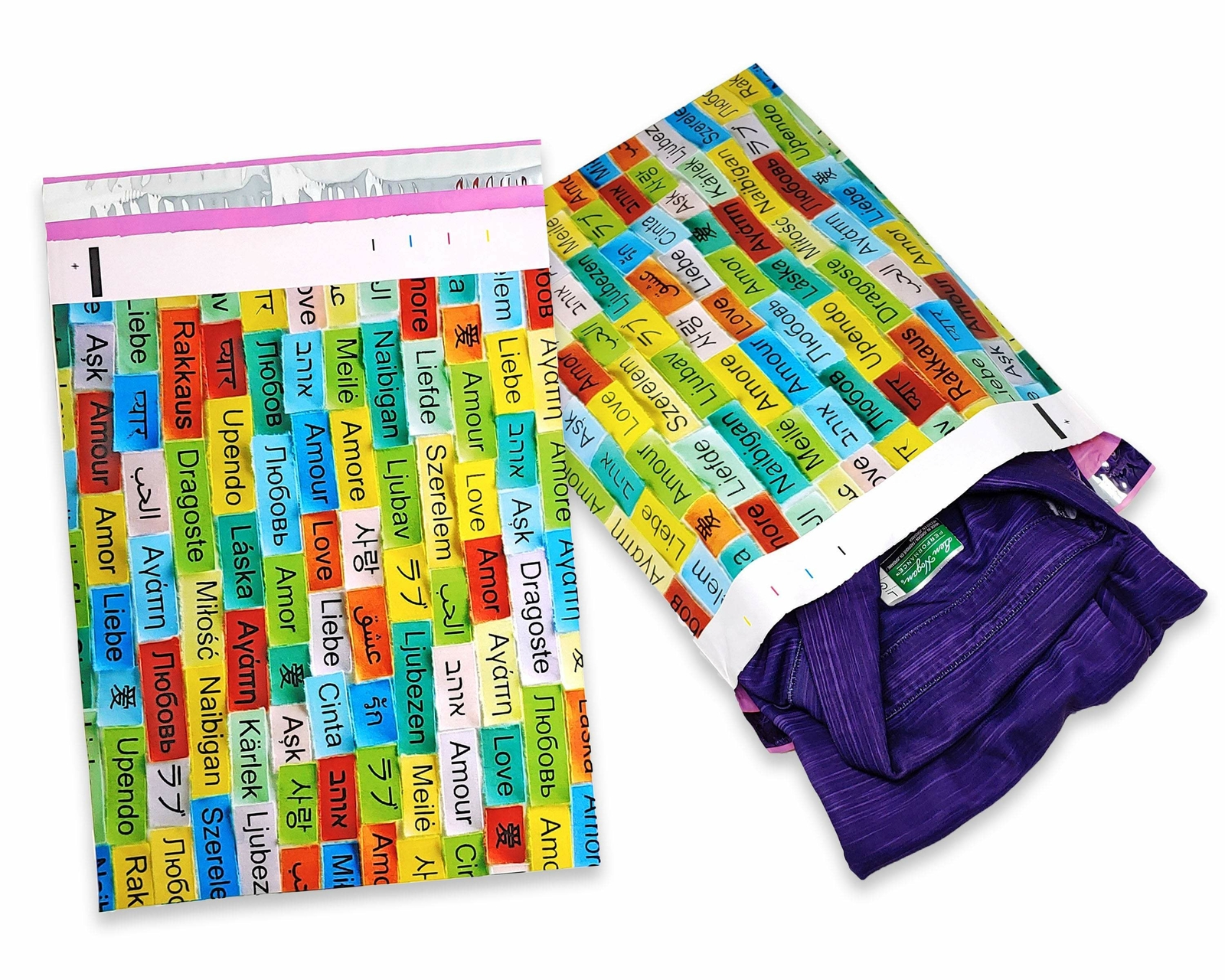 Love Around the World Poly Mailers 10×13″ Thank you Shipping Mailing Postal Bag