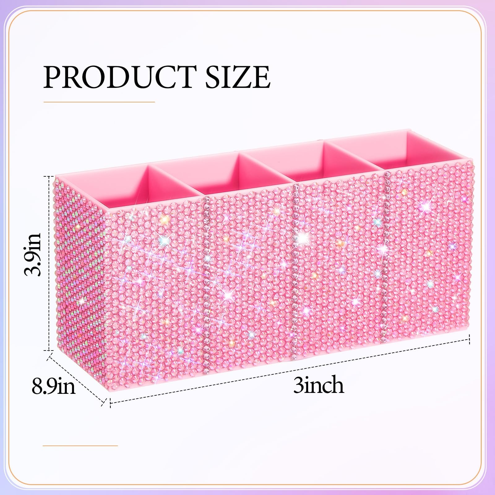 Bling Desk Organizer for , Rhinestone Pen Makeup Brush Holder, Girly Desk Org…