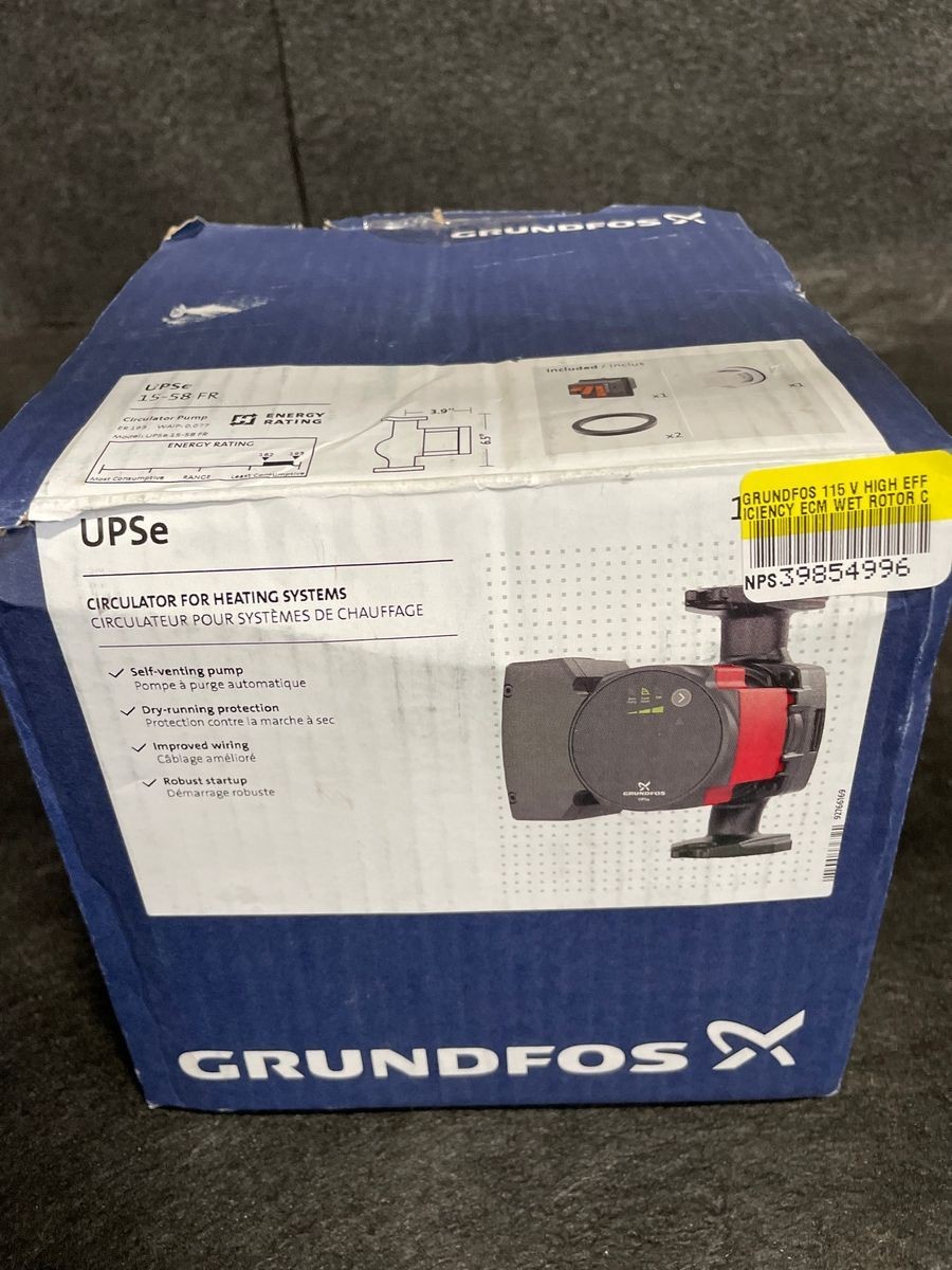 GRUNDFOS UPSe 15-58 FR High Efficiency ECM Wet Rotor Cast Iron Circulator Pump