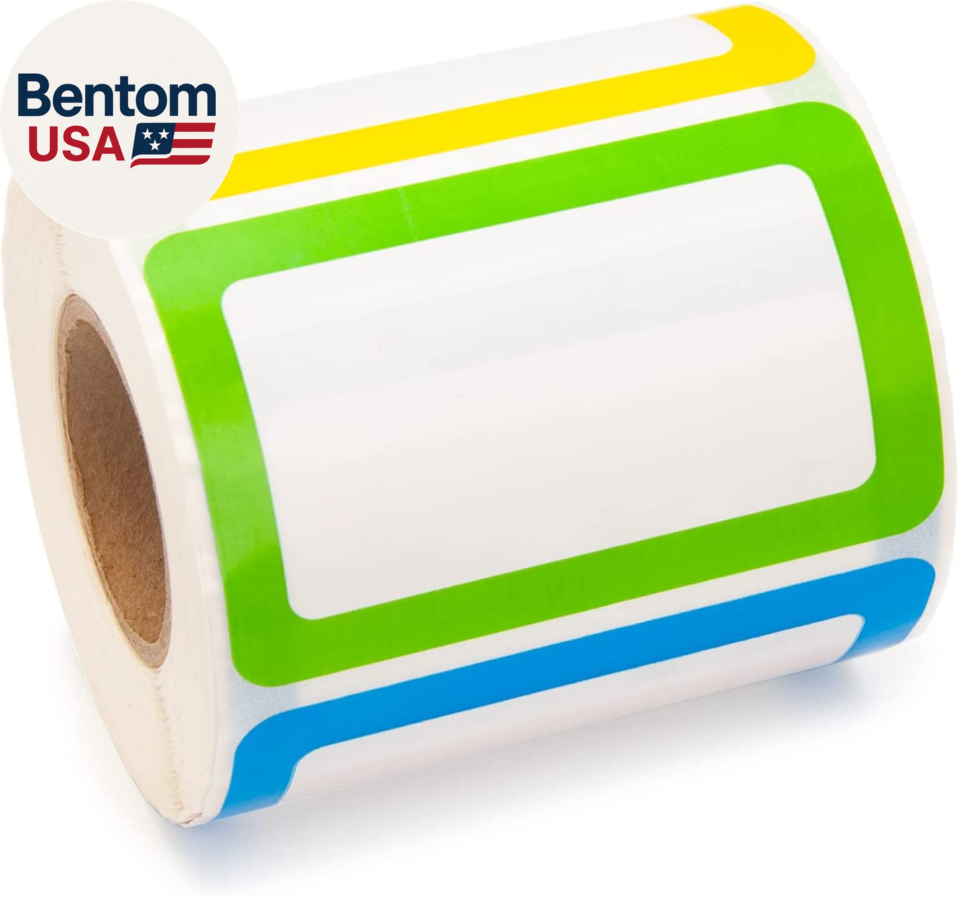 500 Stickers – 3.5″ X 2.25″Colors Plain Name Tag Labels with Perforated Line for