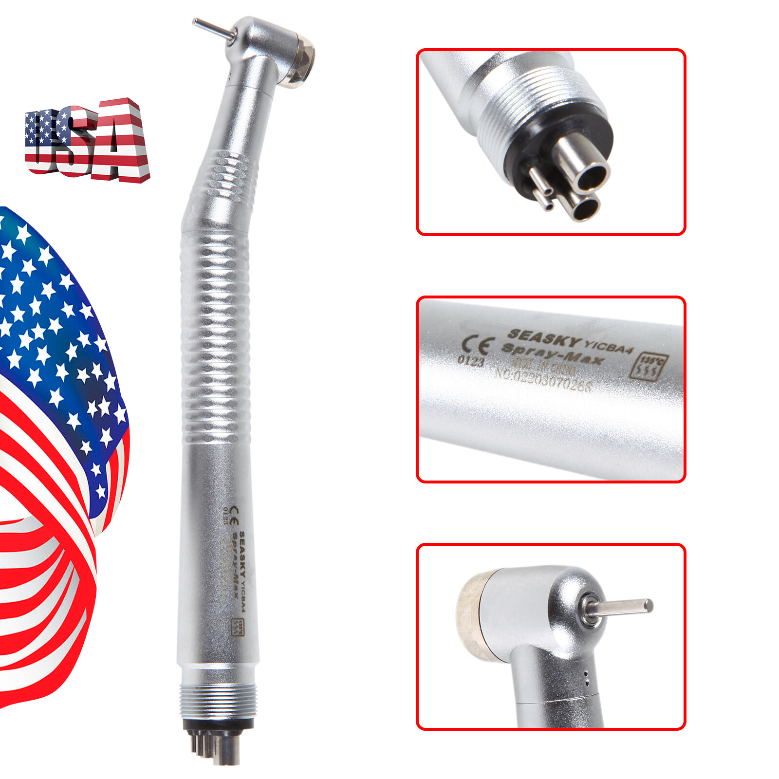10 Pcs Seasky NSK PANA MAX Style Dental High Speed Turbine Handpiece Push 4Holes