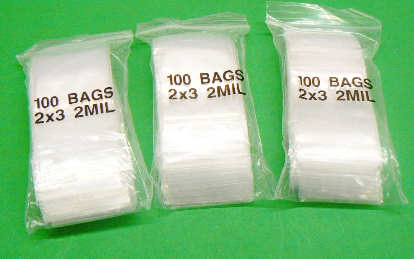 2×3 Bags 2mil Clear 300 Reclosable Poly Bags Top Squeeze Lock 2″ x 3″ Baggies