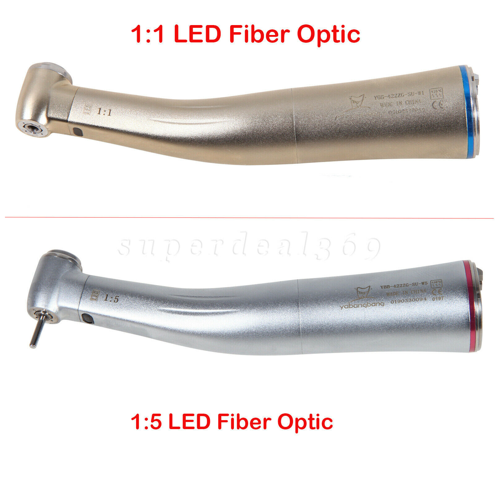 Dental 1:1/1:5 Fiber Optic Handpiece LED Contra Angle Fit NSK E type Motor YBB