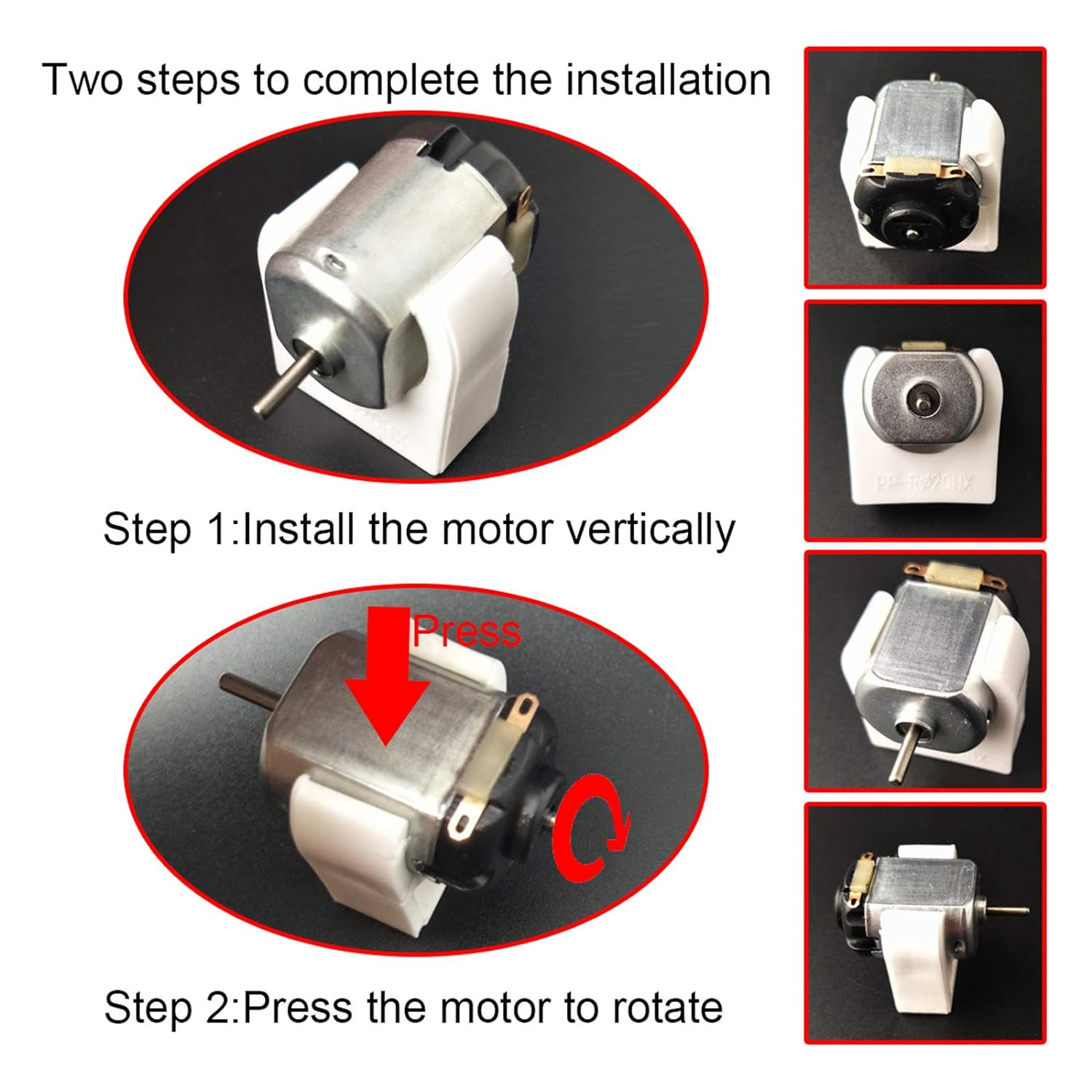 6 Set Small DC Motor Mini Electric Hobby Motors 1.5V-3V 24000RPM with 2X1.5V AA