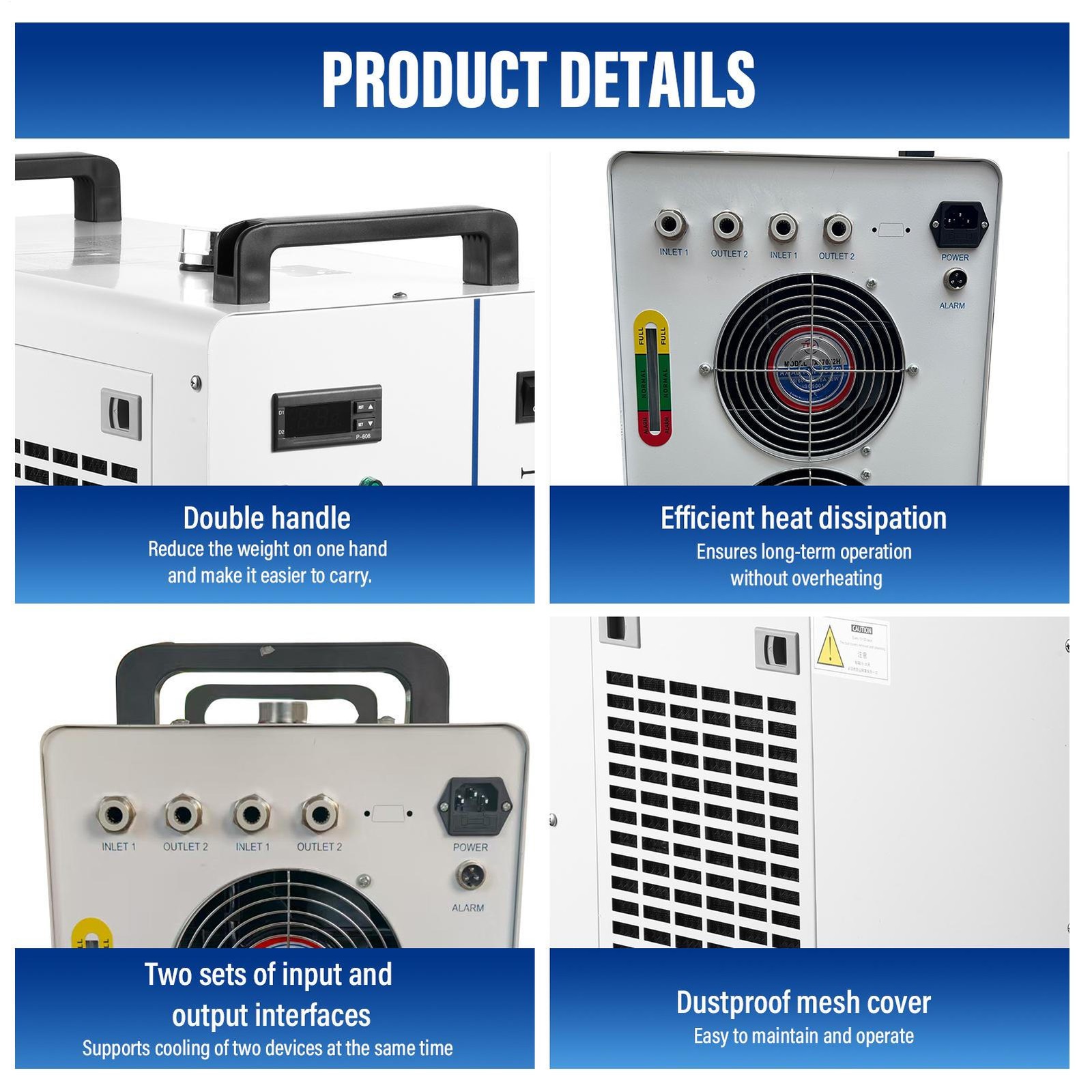 7L CW-5202 Industrial Water Chiller for 80-180W CO2 Laser Engraver Cutter