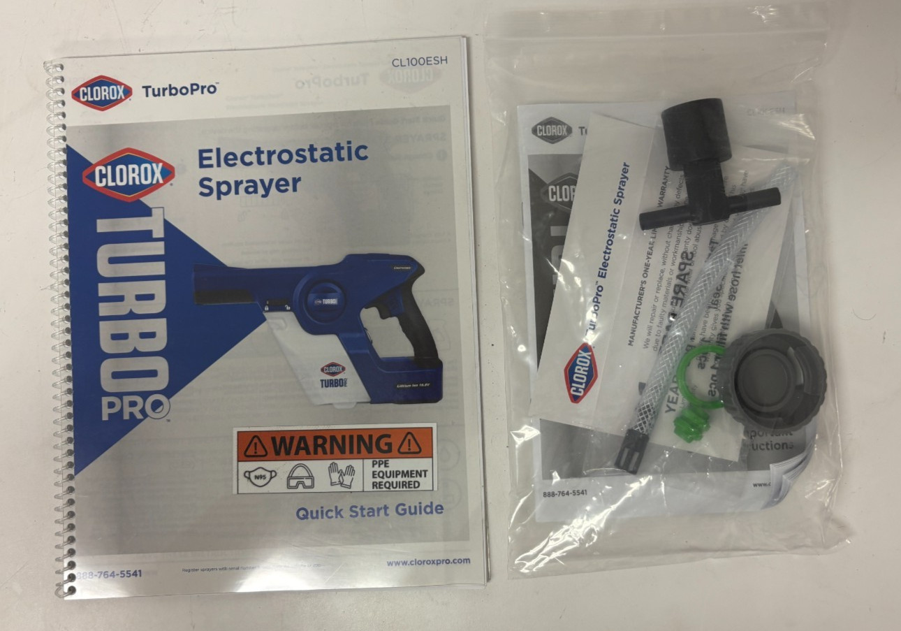 Clorox Turbo Pro Li-Ion Battery Powered Hand Held Electrostatic Spayer NEW