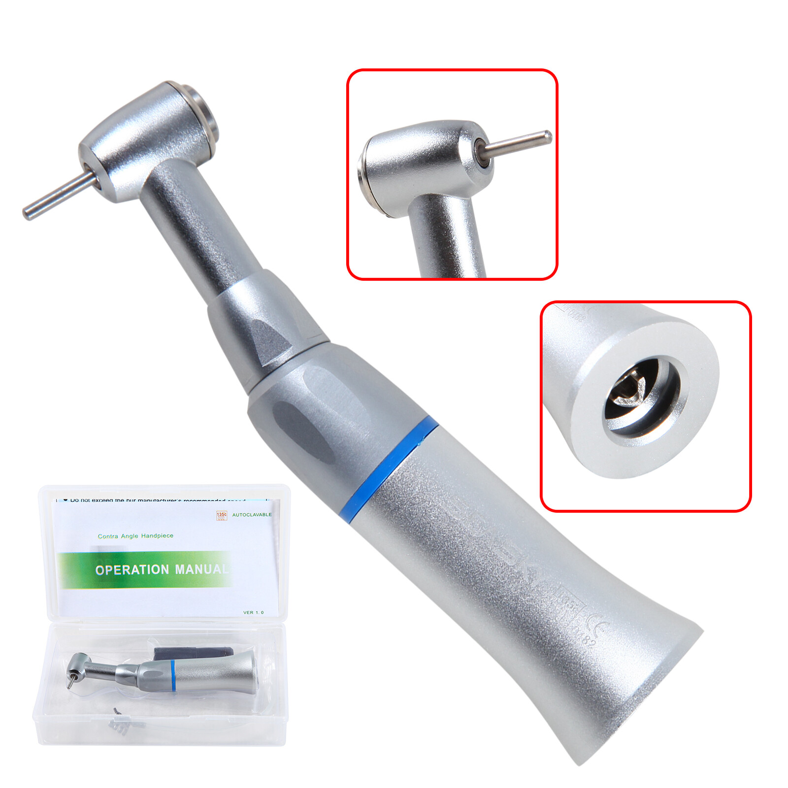 Dental Contra Angle Slow Low Speed Handpiece fit FG1.6mm Burs NSK Style USA