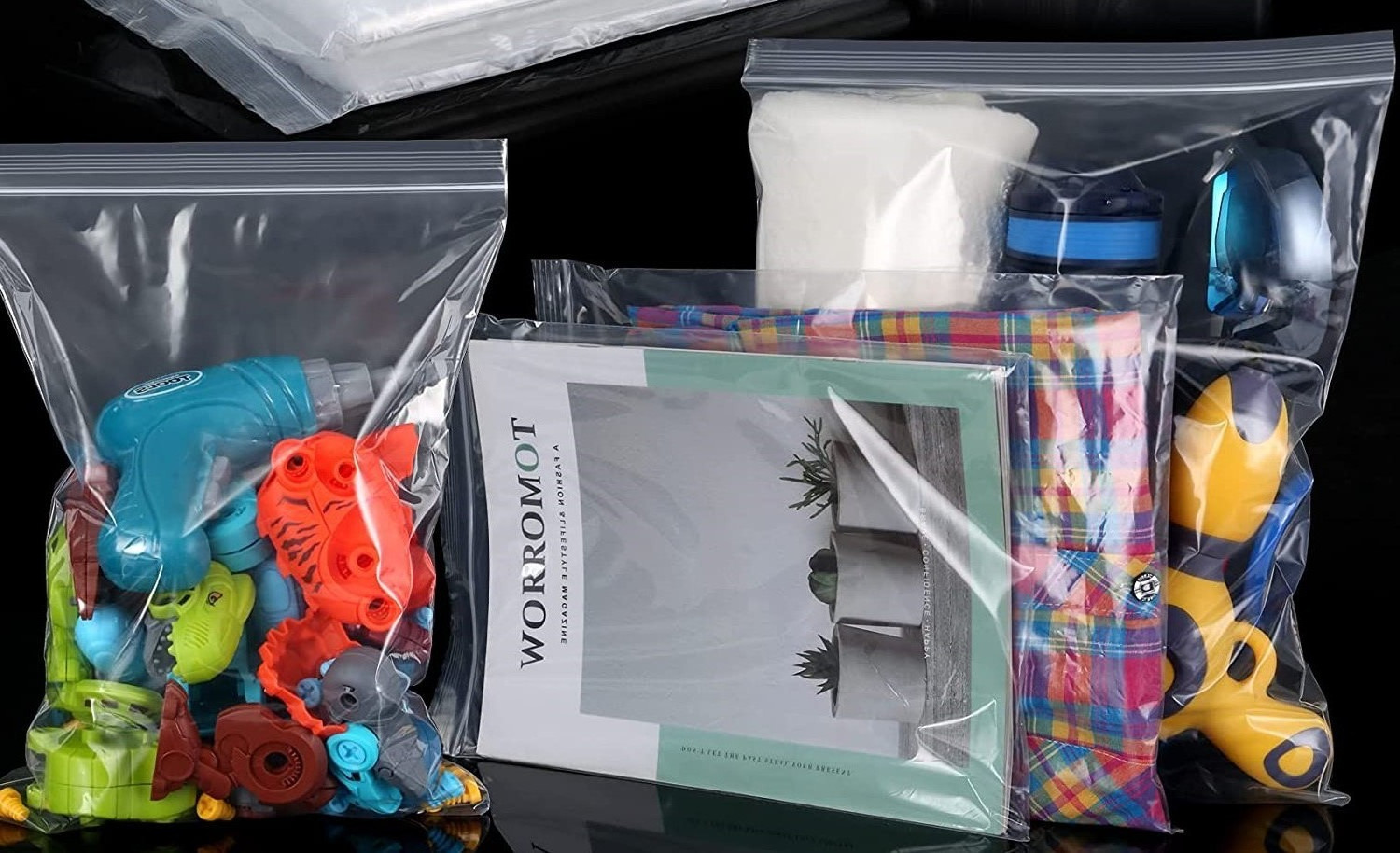 Reclosable Zipper bags 2 Mil Clear Plastic 4×6,5×8,6×9 and 8×10, 100-500Pcs