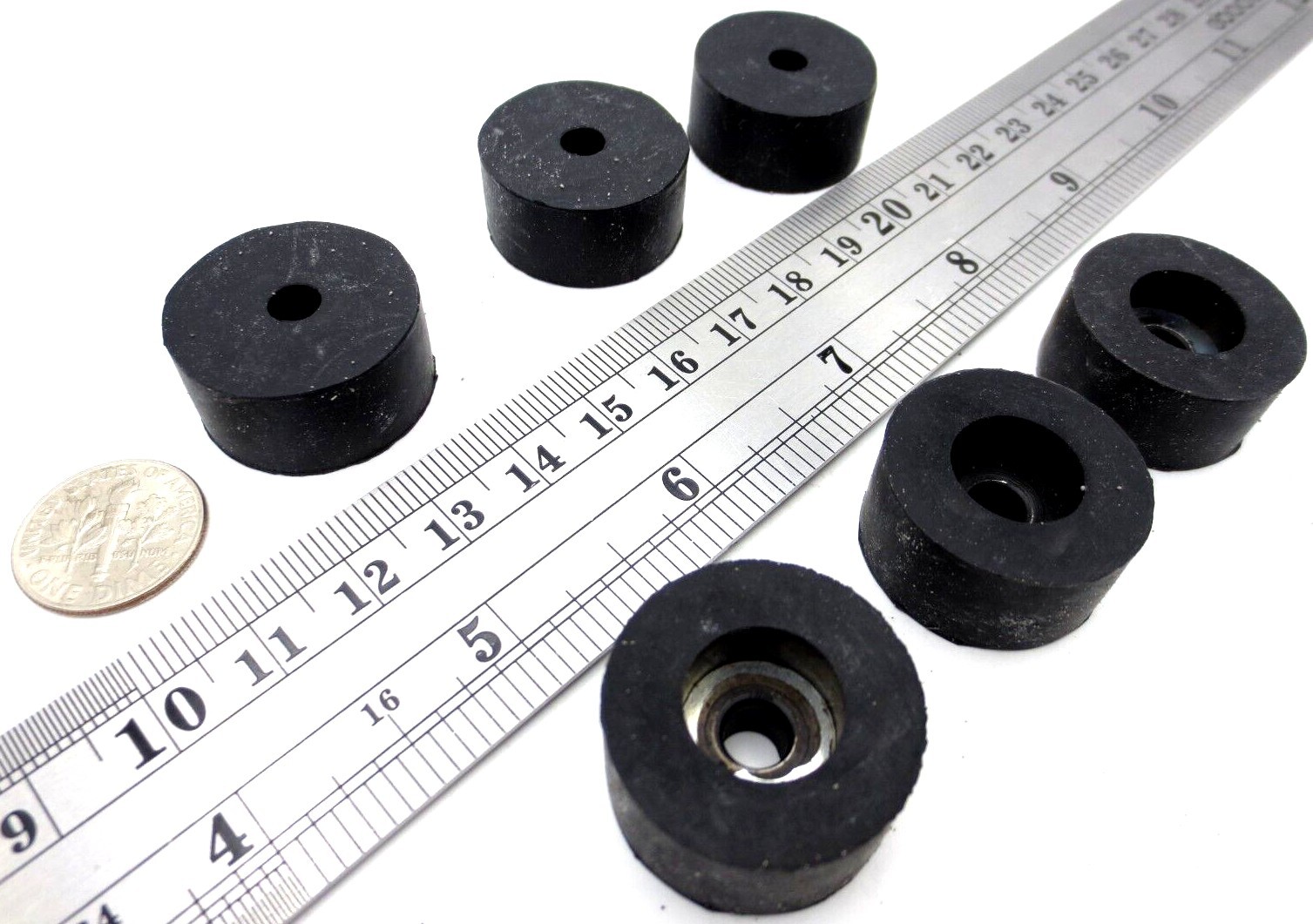 Screw on Rubber Bumper Pad Has 3/16″ Screw Hole – 1″ Pad, 1/2 Tall – Free Ship!