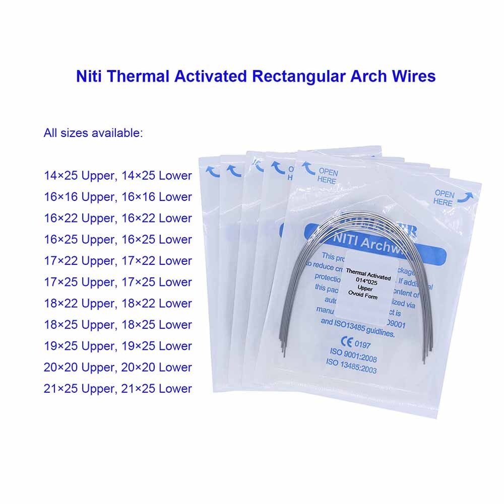 20×Dental Orthodontic Niti Thermal Activated Rectangular Arch Wires 17×25 Upper