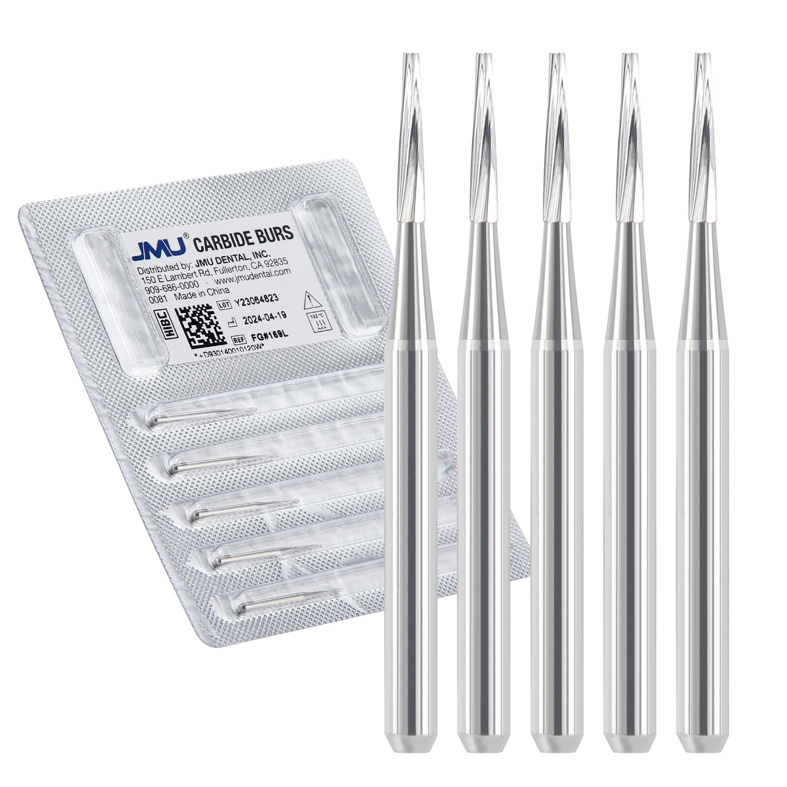 JMU Dental Carbide Burs FG 169L 170 171 172 High Speed Taper Fissure Midwest 5pc