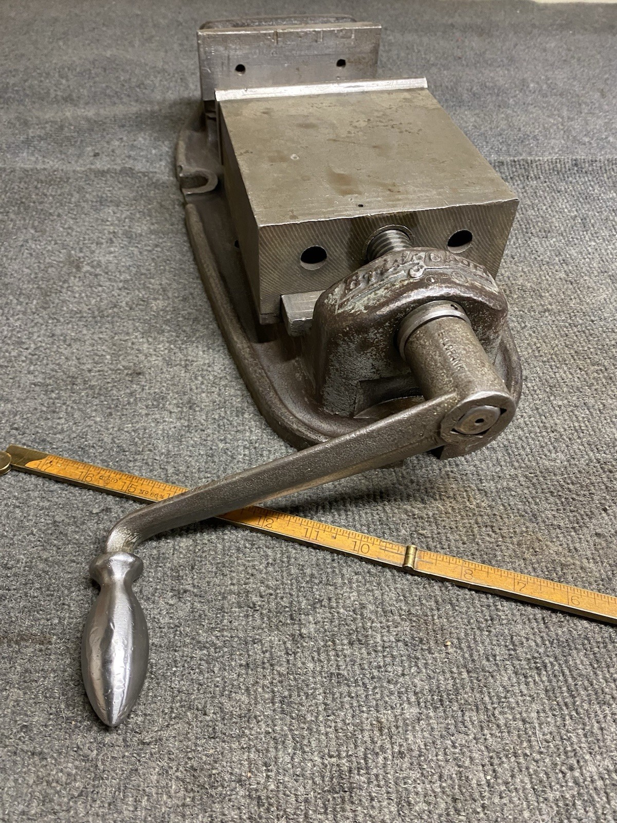 6 “Bridgeport Milling Drilling Vise With Handle And Hard Jaws Vintage USA