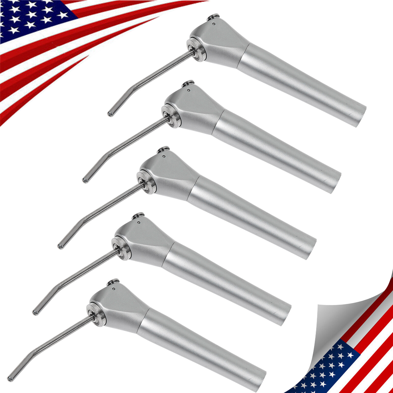 1-5Pcs Dental 3 Way Air Water Spray Triple Syringe Handpiece w/ 2 Nozzles Tips