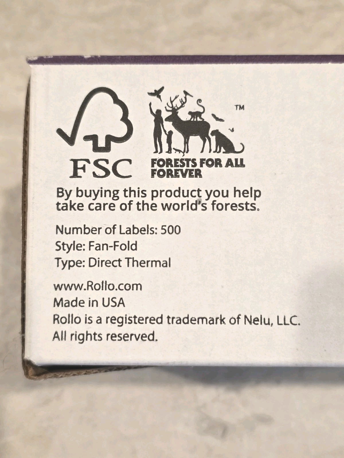 GENUINE ROLLO 4×6 Thermal Shipping Labels, White, Fanfold Stack 500 Labels, USA
