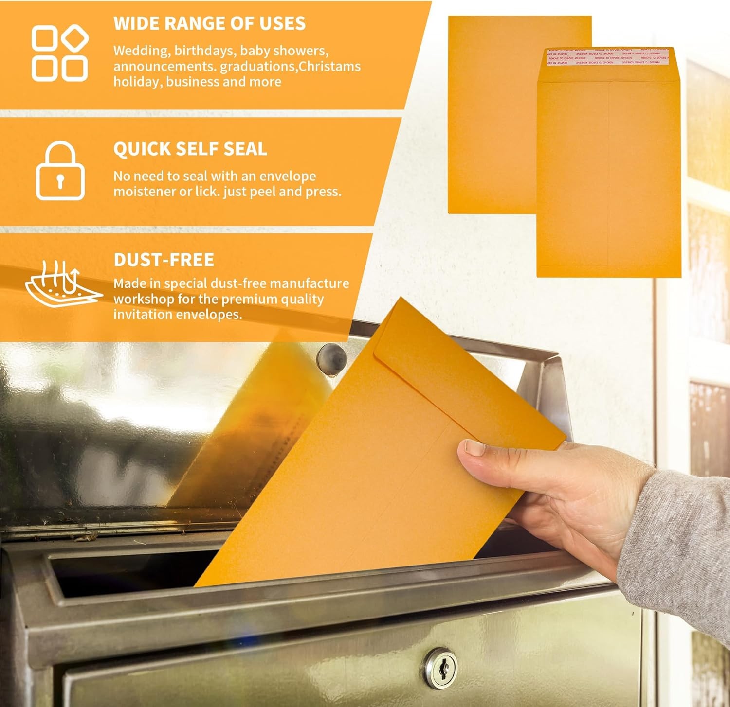 100 Pack Kraft Catalog Mailing Envelopes Mailers Peel Self Seal 6×9/9×12/10×13