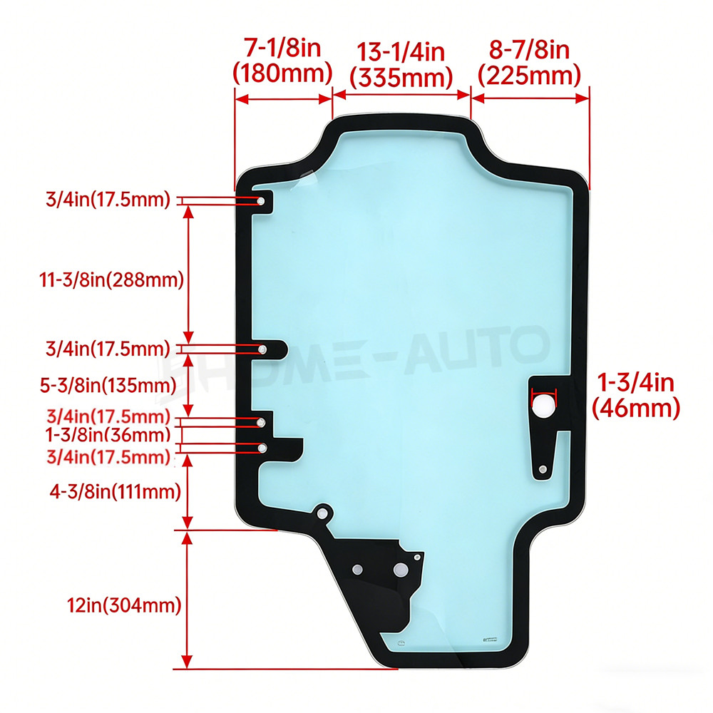 Cab Glass – Door Fits Case Skid Steer SR240  SR250  SR270  SV185 SV300  SV340