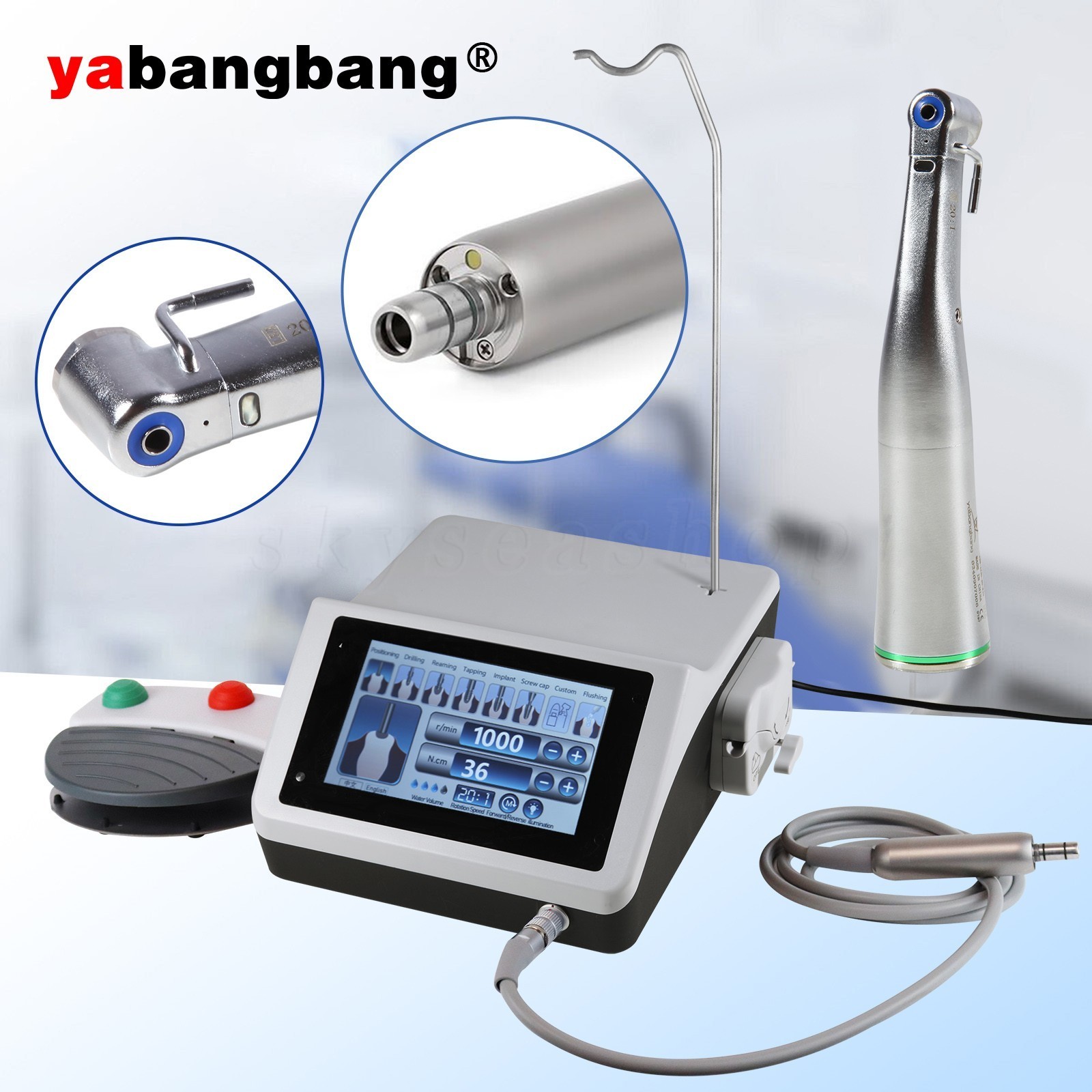 Dental Implant Motor System Brushless Surgical Motor / 20:1 1:5 LED Contra Angle