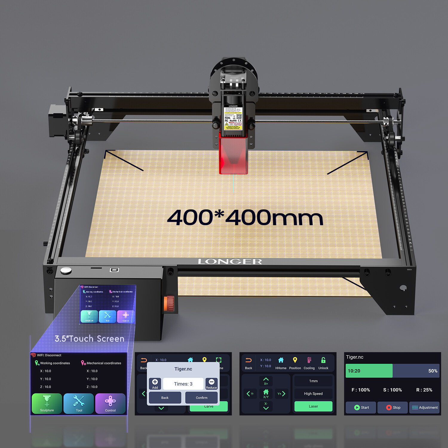 Longer RAY5 10W Laser Engraver, Laser Cutter,24000mm/min Used-B? Free Honeycomb